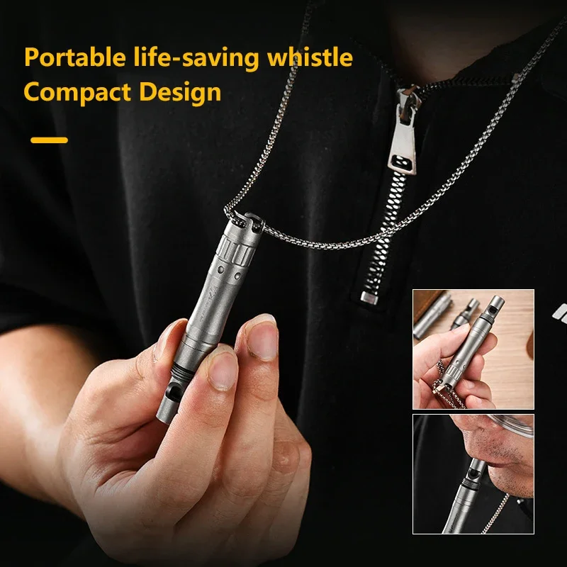 

Titanium EDC Pen 3.19' Touch Screen Whistle Enabled with Innovative Spiral Pen Cap Design for Everyday Carry