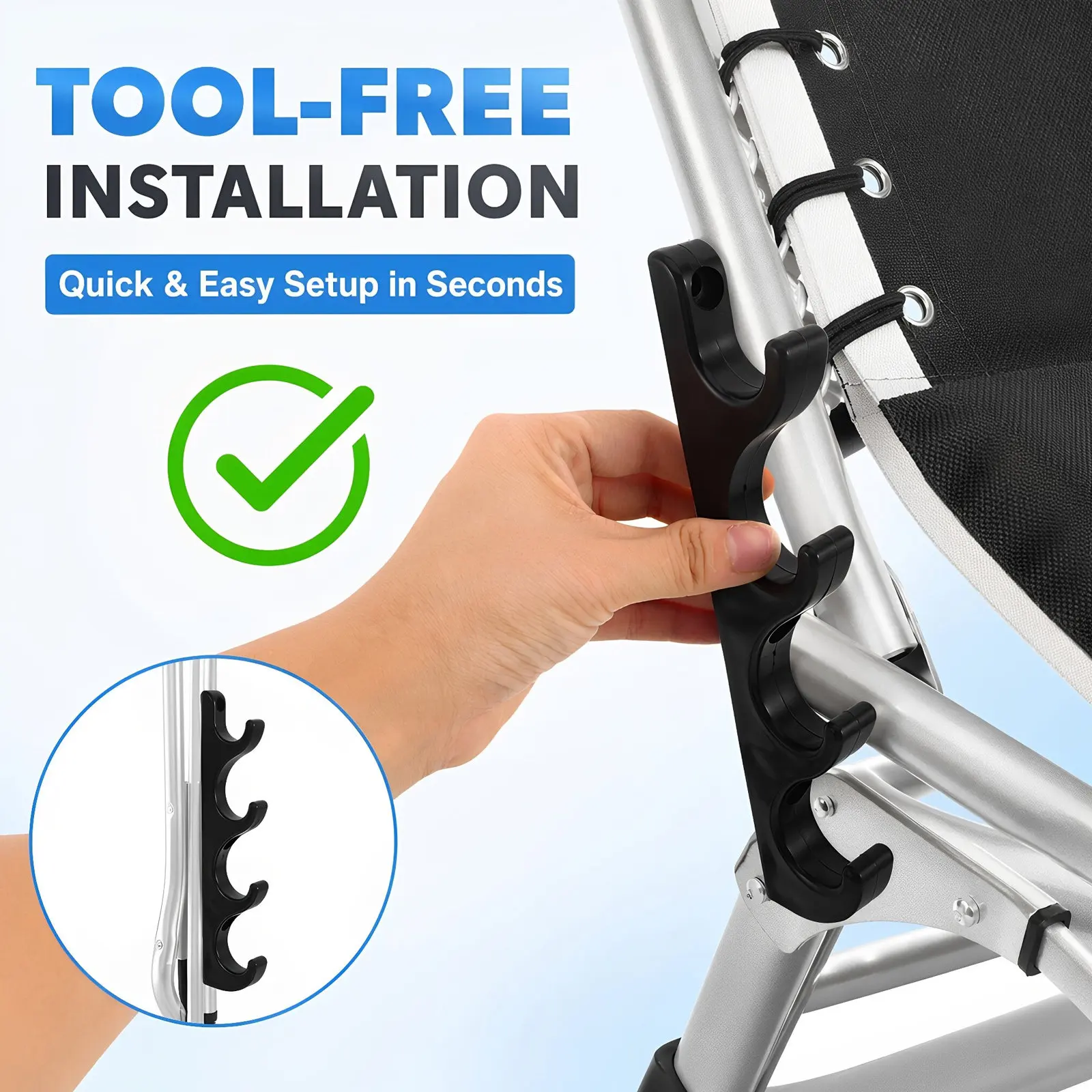 4Pcs Adjustable Recline Brace Lounge Chair Brackets Multi Angle Patio Chair Replacement Parts Outdoor Furniture Connector Clips