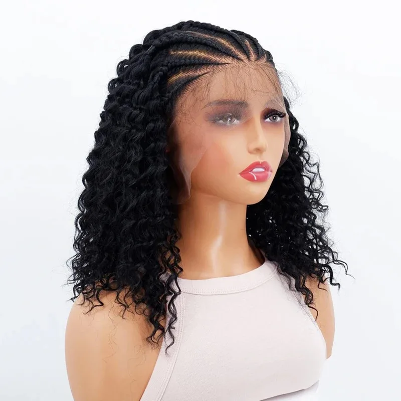 

25COS13x6 Кружевной плетеный парик Боб Кудрявый вьющийся прозрачный кружевной детский волос для чернокожих женщин Высококачественный синтетический парик Мягкий и шелковистый