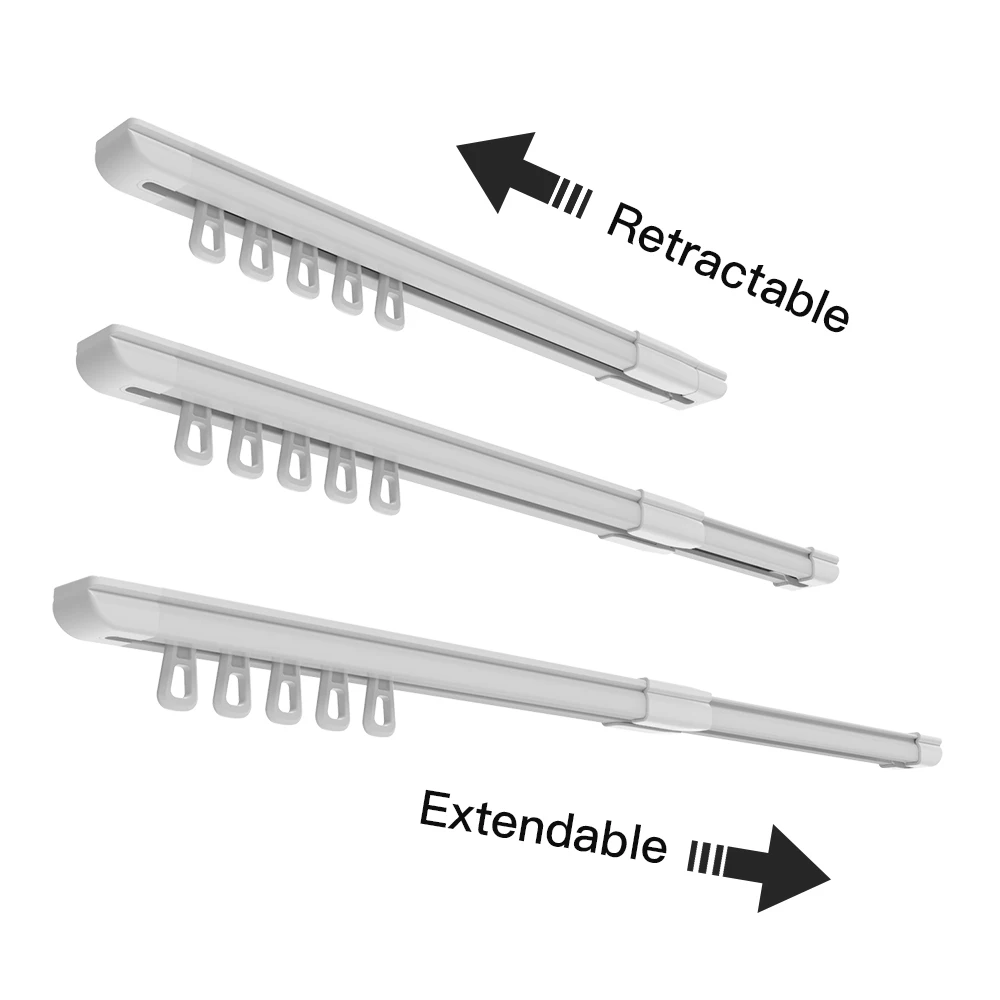 Extendable Curtain Rail System Adjustable Curtain Track Retractable Curtain Track with Telescopic Function