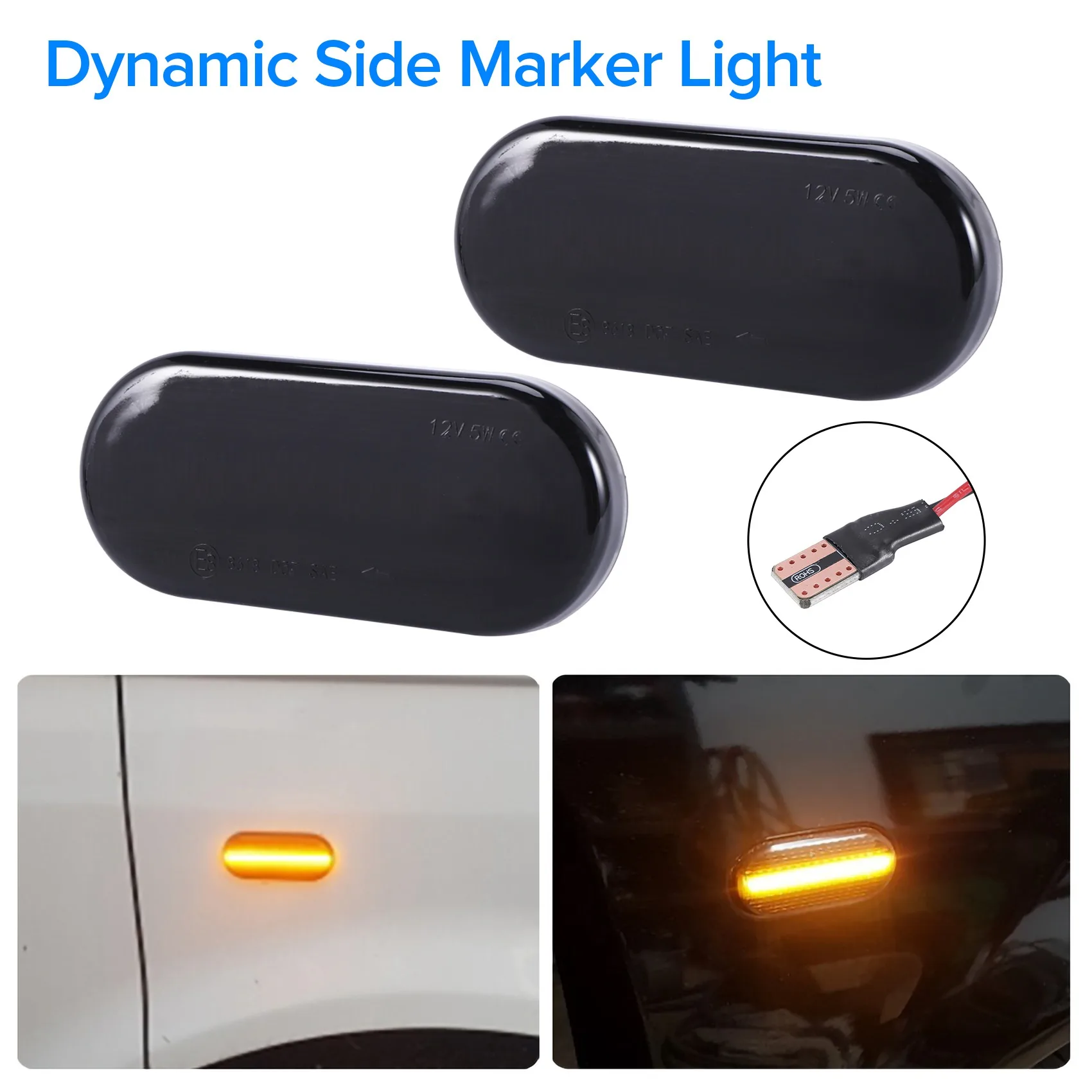 Car Dynamic Water Light Led Foliate Turn Signal For Volkswagen Bora Golf 3 4 Passat 3Bg Polo Sb6 Black