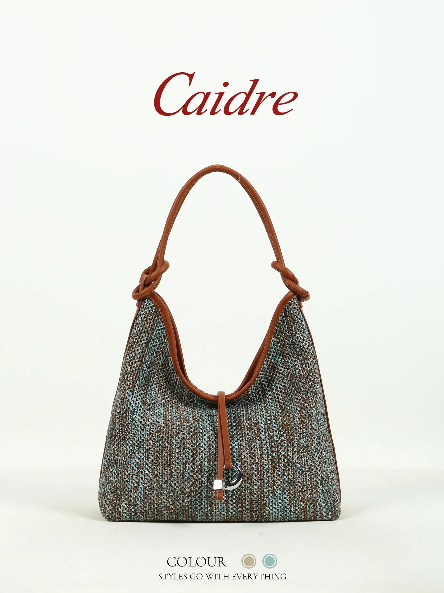 

Caidre Large Capacity Woven Underarm Bag Women's Daily Commuting Tote Bag Single Shoulder Korean Style Soft PU Leather