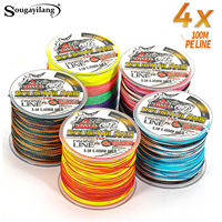 Sougayilang 4X Braided Fishing Line100m 5Color Abrasion Max Drag 80LB Multifilment PE Bass Line for Saltwater Freshwater Fishing