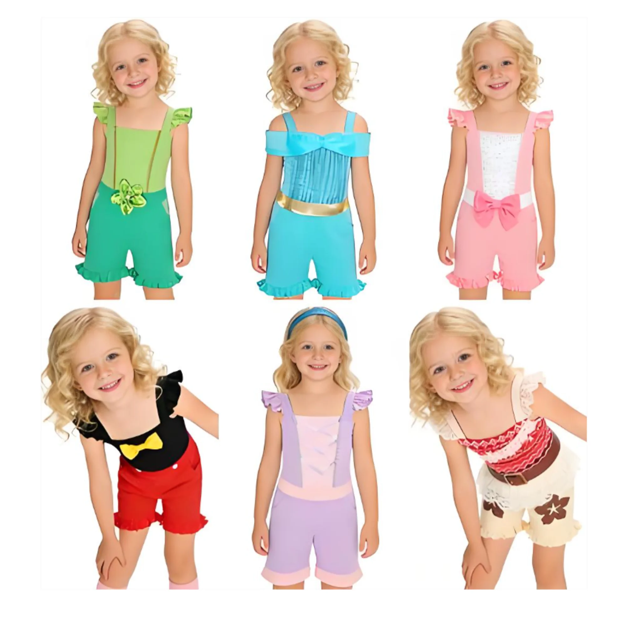 

Girls Summer Princess Romper Toddler Ruffle Sleeveless Jumpsuit Kids Casual Daily Wear Birthday Party Outfit