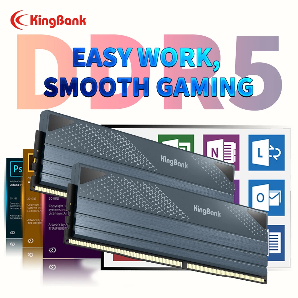 メモリー KingBank DDR5 6400 96GB (48GBx2) KingBank SOARBLADE KFXB Series DDR5 96GB (48GBx2) Kit 6400MHz