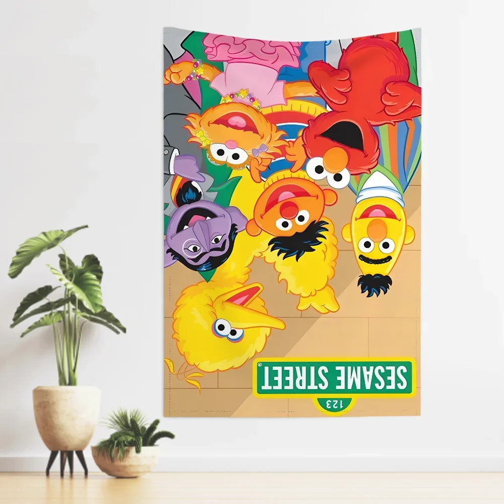 سمسم الكرتون شارع كوكي أنيمي نسيج ديكور غرفة قماش صوفي حفلة معلقة خلفية غرفة ديكور غرفة الطفل #3