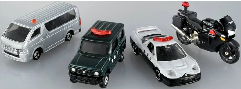 TAKARA TOMY Tomica 4pcs/set Patrol Police Car Set Scale 1/64 Mini Gt Die-cast Alloy Car Model Children\'s Toy Christmas Gift