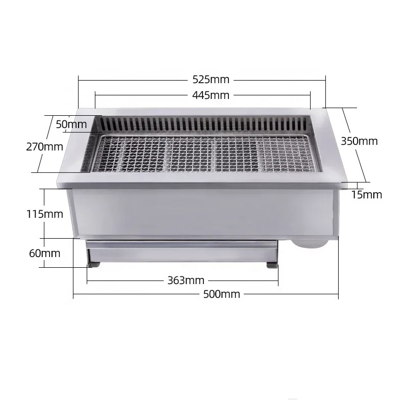 indoor kitchen hot pot restaurant equipment barbecue grill shabu grill grill table for restaurants