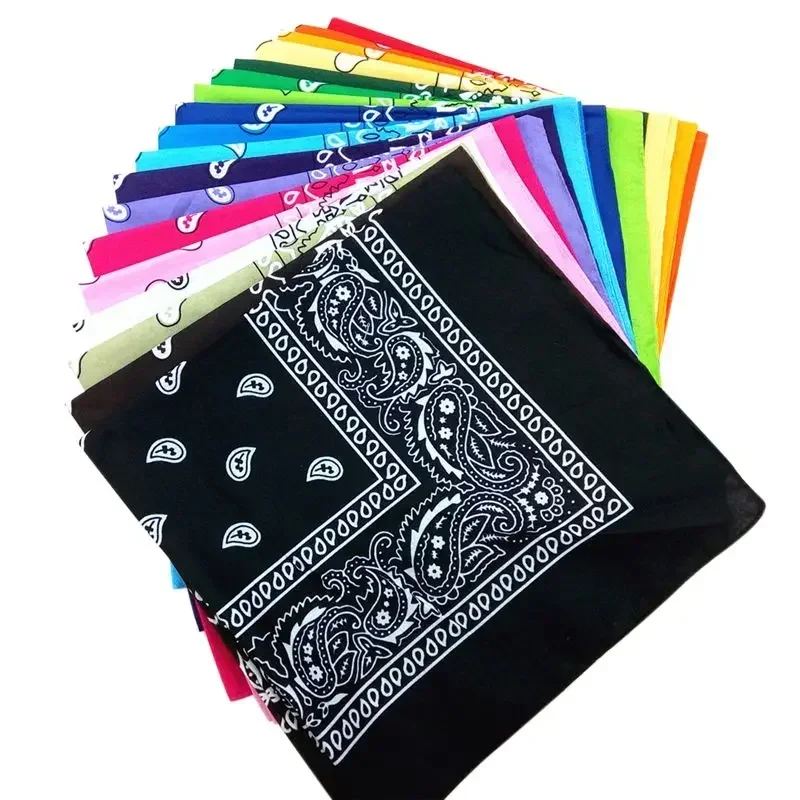 

Outdoor Bandana Square Scarf 55cm*55cm Black Red Paisley Headband Printed for Women/Men/Boys/Girls Print Four Seasons