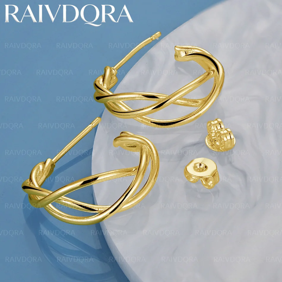 18K Gold Plated Design Line Earrings Stud Earrings For Women Anniversary Gift Popular Wild Fashion Romantic Jewelry