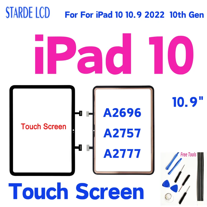 

10.9" Touch Screen For iPad 10 10.9 2022 10th Gen Touch Screen Digitizer Glass A2696 A2757 A2777 Replacement Parts