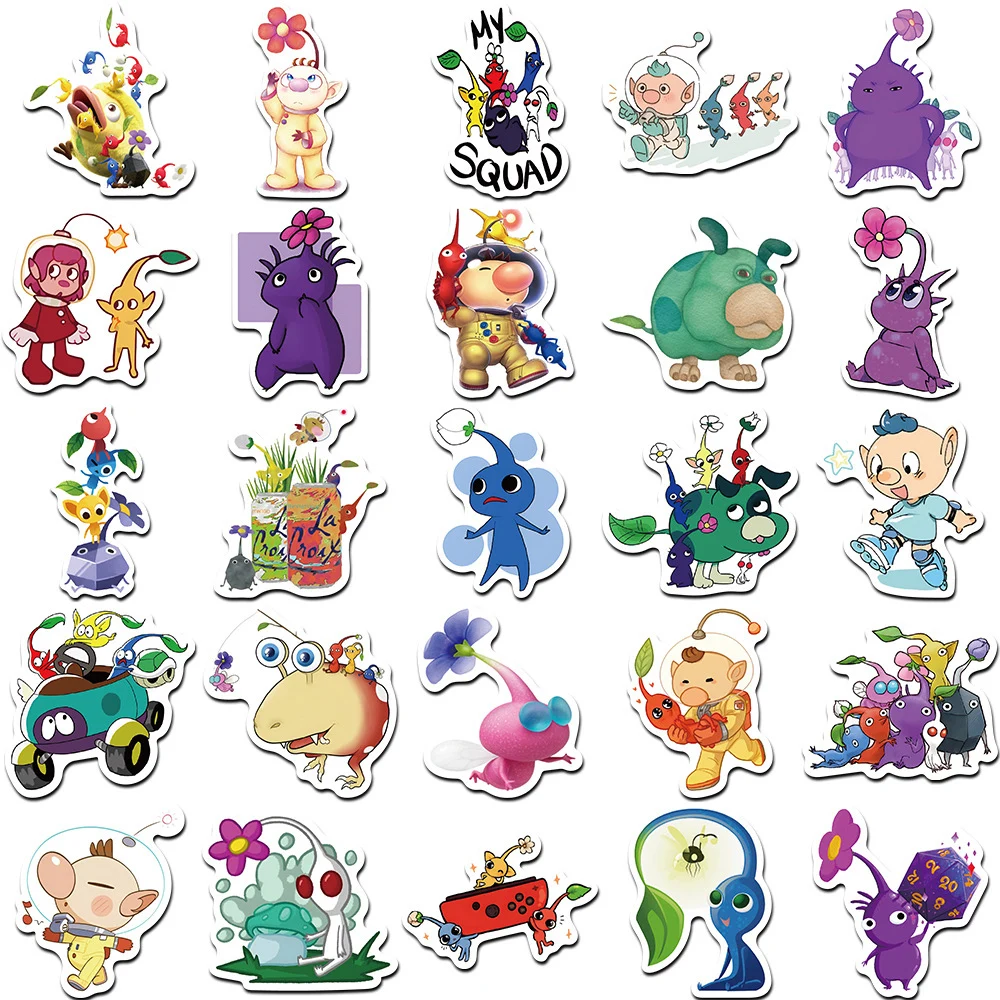 10/30/50pcs Funny Classic Game Pikmin Stickers DIY Kids Scrapbooking Suitcase Phone Case Sticker Packs Cool Cartoon Decals Toys