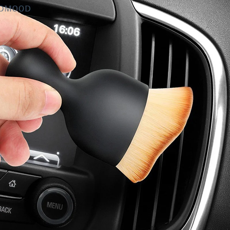 Car Interior Cleaning Brush Center Console Clean Tool Air Outlet Cleaning Soft Brush with Shell Car Crevice Dust Removal Brush