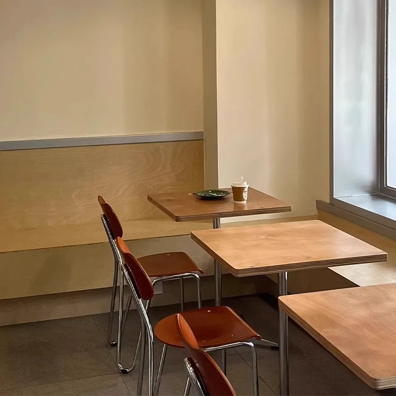 Custom Square Modern Industrial Dining Table Iron Metal Coffee Table For Cafe Restaurant Schools & Banquets Home Bar Use