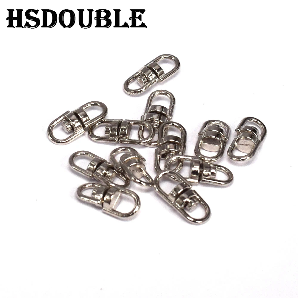 10 Pcs/Pack Silver Metal Swivel Hook Clasp Key Chains Keyrings Connectors For Lanyards Paracord Handbag Bag Parts