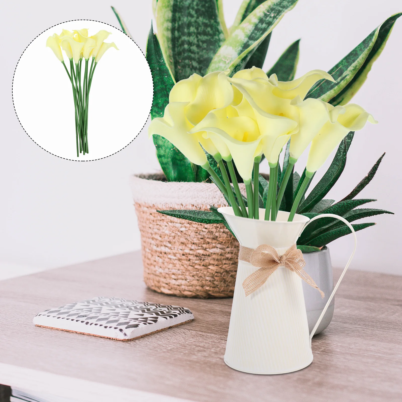 

10pcs Artificial Faux Flower Fake Plant Decor For Garden Yard Balcony Diy Bouquet Decoration Faux Flower