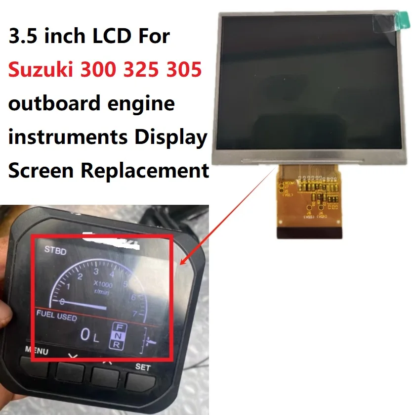 

3.5 inch LCD For Suzuki 300 325 305 outboard engine instruments Display Screen Replacement