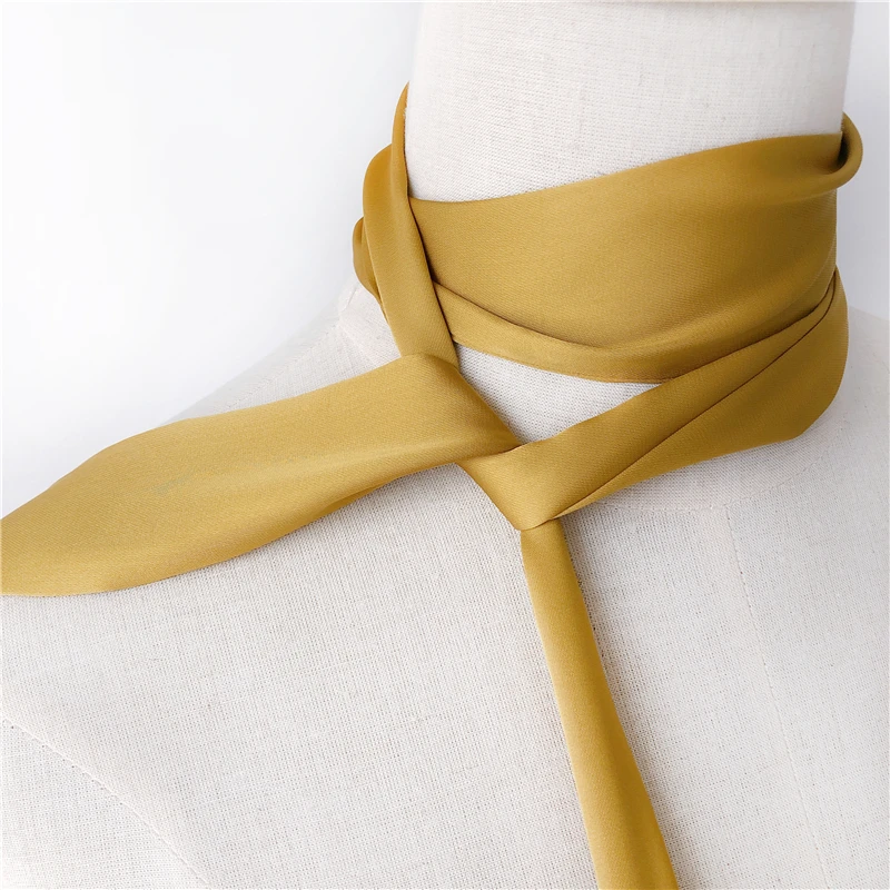 

Long Narrow Scarf Women 5X190CM Chiffon Silk Red Black Ribbon Headband Choker Streamer Bag Tie Versatile Accessory