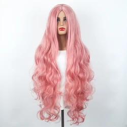 Synthetic Hair Black Pink Wig For Women Cheap Cosplay Wigs Long With Bangs Wavy Yellow Purple Lolita On Clearance Sale