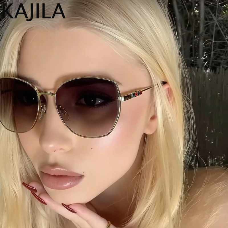 

Sexy Cat Eye Oversized Sunglasses Women 2025 Luxury Brand Trendy Metal Frame Punk Sun Glasses Vintage Outdoor Driving Shades