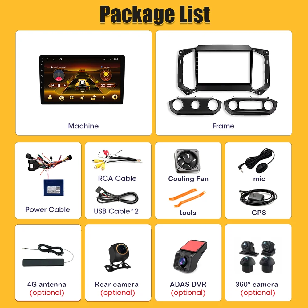 For Car Radio Chevrolet ColoradoGMC Canyon 2015 2016 2017 Android 16 2 din Multimedia Video Player Carplay Bluetooth 8 Core