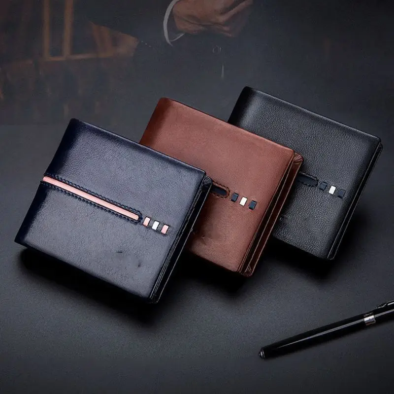 

Men Wallets Genuine Leather Vintage Short Wallet Man Slim Card Holder Luxury Brand Male Small Coin Purse Porte Feuille