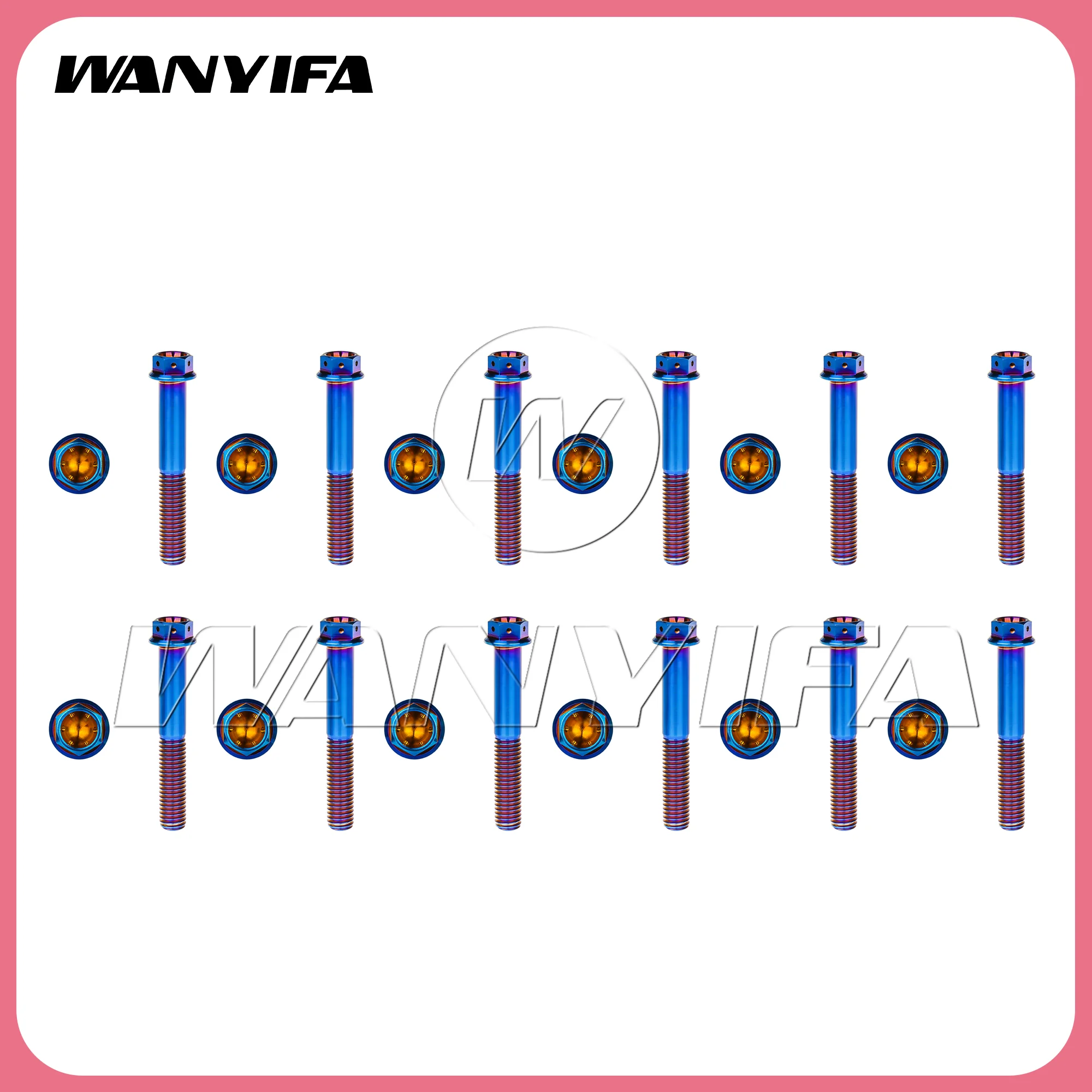 12pcs Titanium Bolt M6M8x10/15/20/25/30/35/40/45/50/55/60/65mm  Small Flange Hex Socket  With Hole For Motorcycle Modification