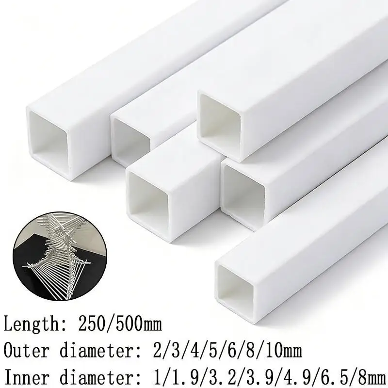 ABS White Square Plastic pipe Stick For Architecture Model Making Model Material DIY Accessories Cutting Supplies