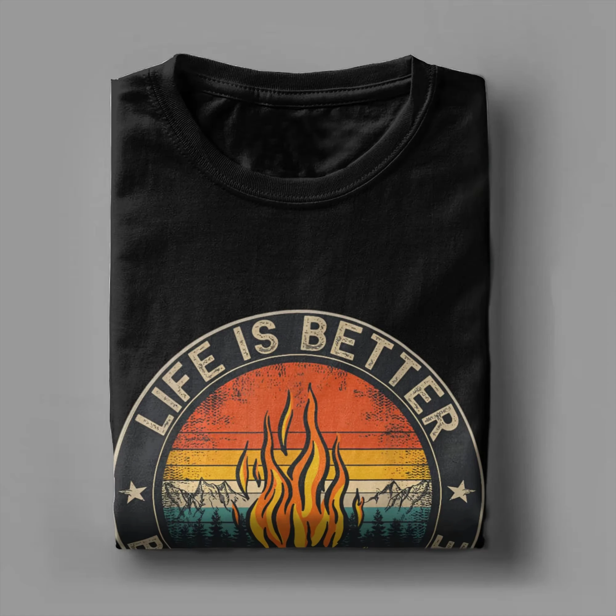 26 Camping T-Shirt for Men Women Outdoor Hiking Tee Gift for Campers Life is Better By The Campfire T Shirts