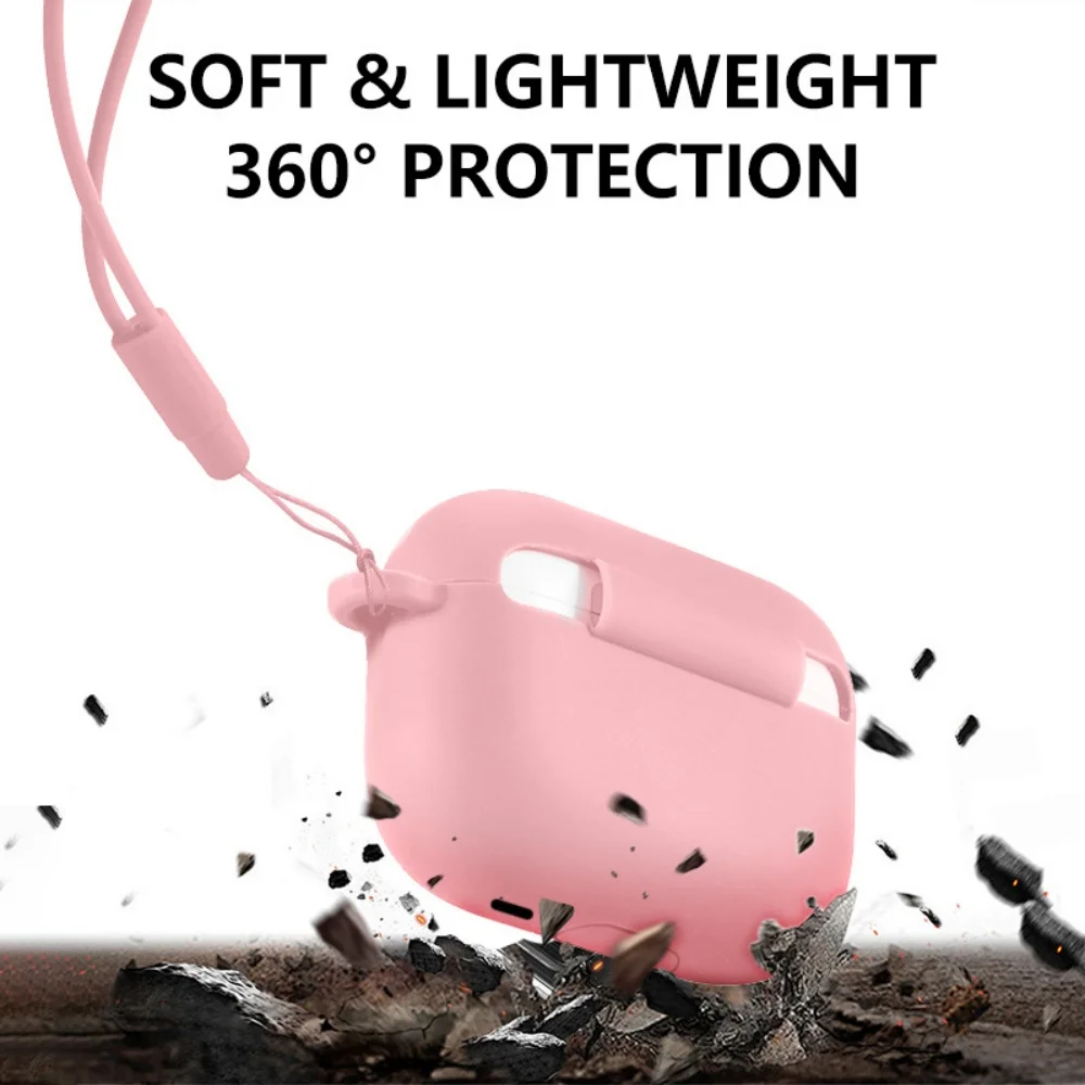 حافظة لهاتف ابل اير بودز برو 3 حافظة حماية من السيليكون الناعم لأجهزة اير بودز برو الجيل الثالث (2025) طقم تنظيف وحبل #3