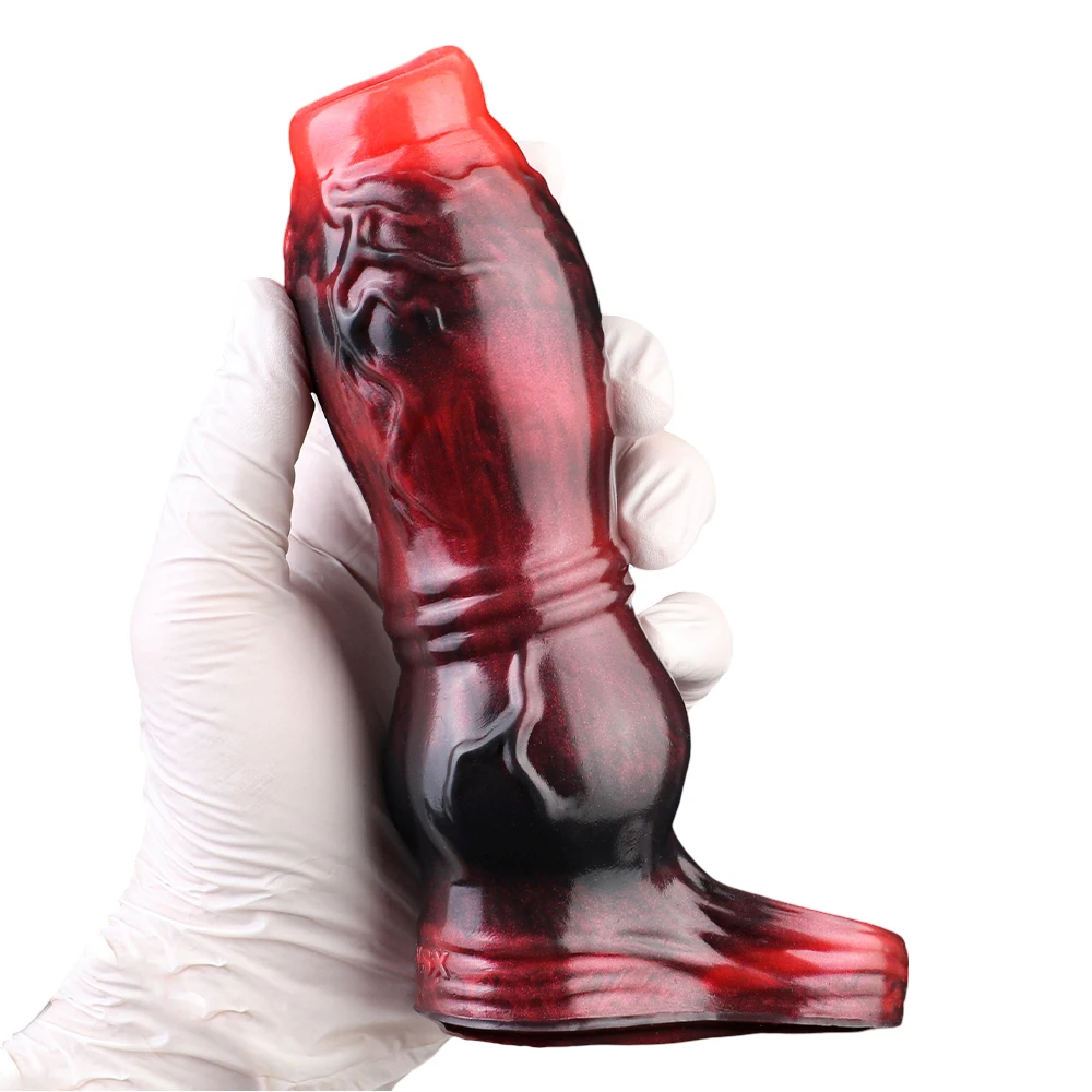 NNSX Internal Threaded Silicone Penis Sleeve Hollow Dog Dildo Enlarger Delay Ejaculation sex toys for Men Dick Girth Enhancement 6