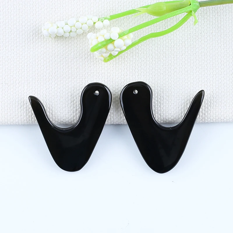 Boucles d'oreilles en obsidienne naturelle pour femmes, bijoux à breloques, paire assortie, boucles d'oreilles en pierres précieuses naturelles