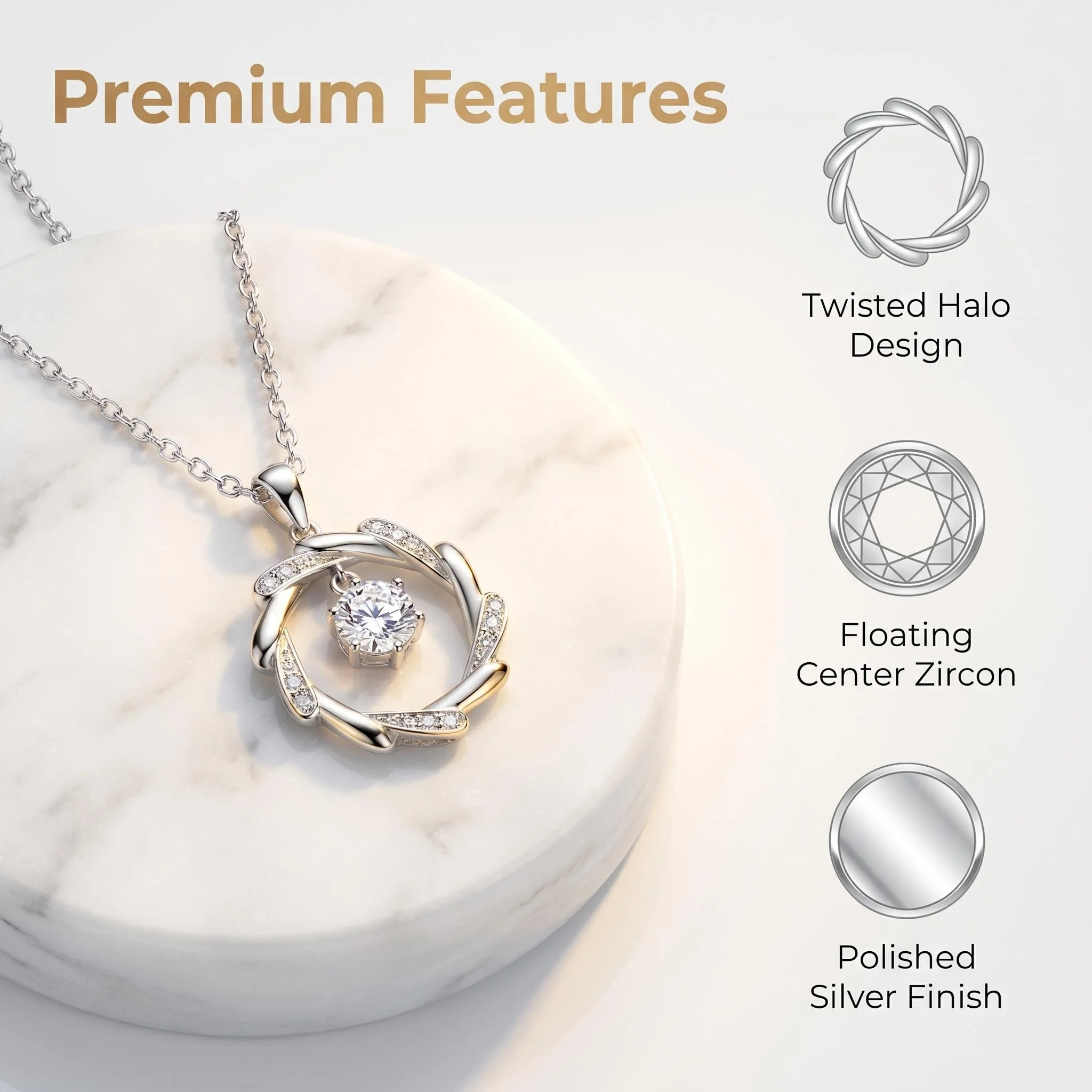 925 Silver Necklace Pendant Shining Zircon for Women Wedding Sterling Silver Jewelry Engagement Charm Party Gift royal
