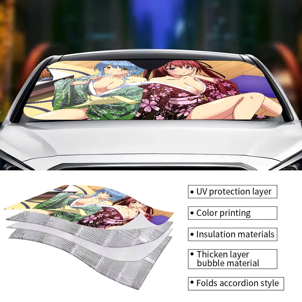 The Testament Of Sister New Devil Windshield Sunshade Anime Cute Car Front Windshield 70x130cm Sun Visor Heat Reflector