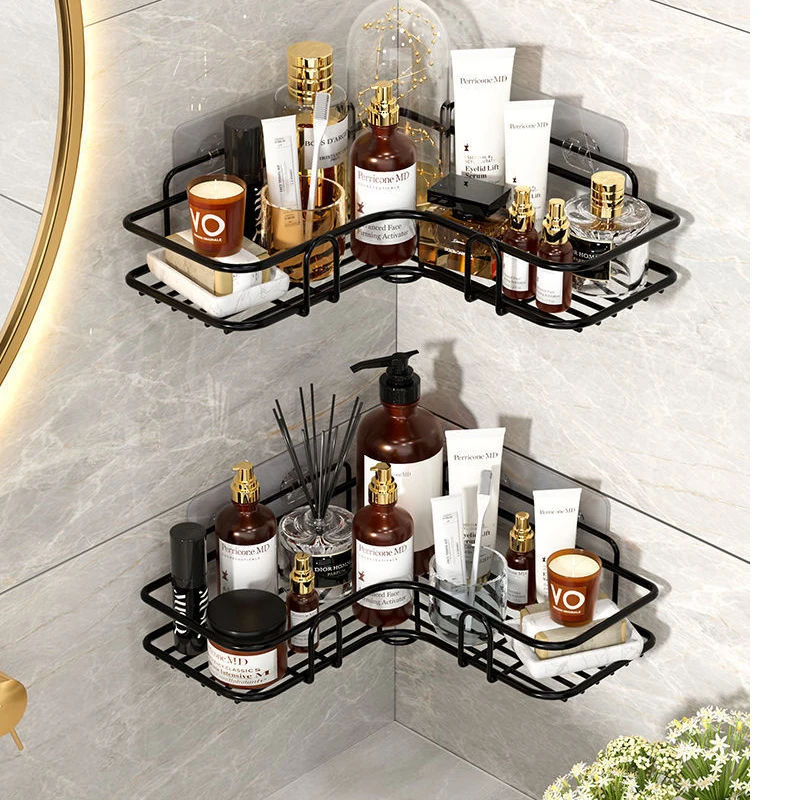 Corner Shower Caddy, Bathroom, Kitchen, Laundry Room, Organisers and Storage, Rustproof Metal, Wall-Mounted, Shower Organiser