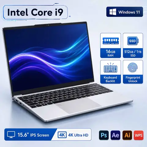 Core I9-10980HK Laptop 16GB RAM 1TB/2TB SSD Backlit Keyboard Fingerprint Unlocking Function Gaming and Business Dual Use Laptop.