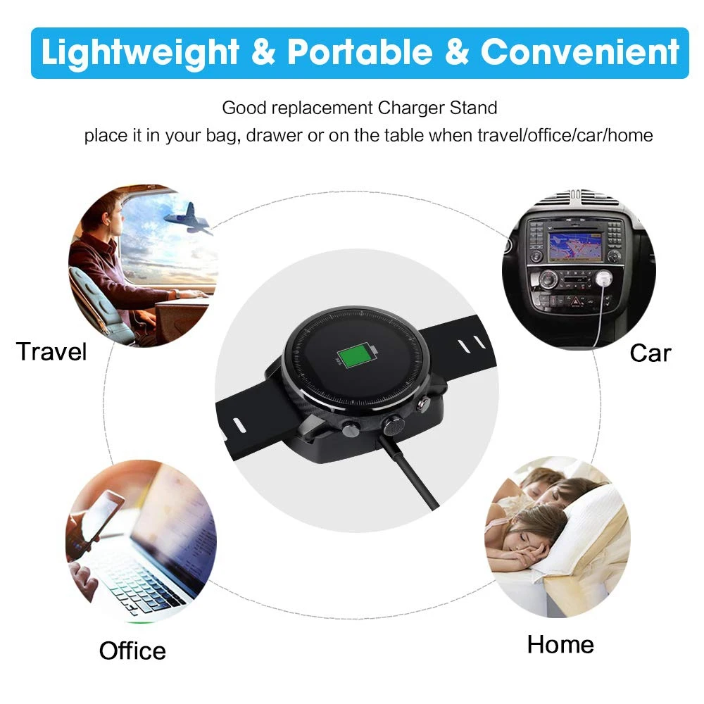 SMIEA USB Charging Cable Stand Data Cord for Xiaomi Huami Amazfit Stratos Smartwatch 2/2S Wireless Charger Dock