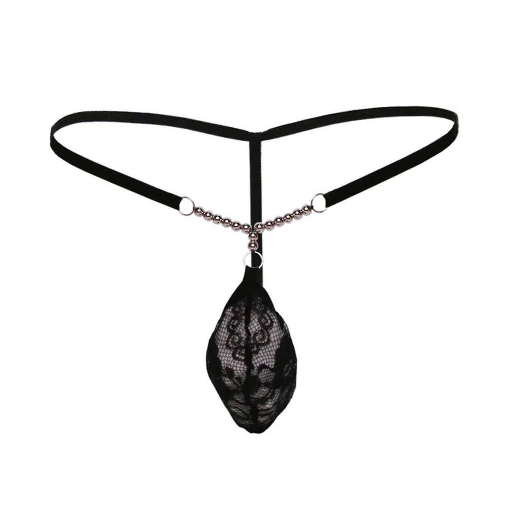 Mens sexy vedere attraverso perizoma T-back custodia in pizzo slip a vita bassa intimo T Back Micros perizoma culo esposto mutande maschili