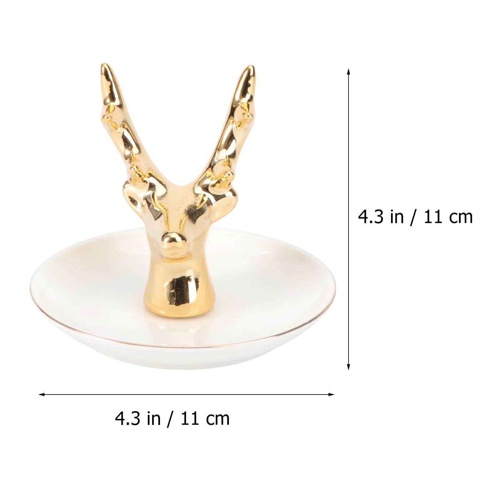 

1Pcs Antler Gold Small Ceramic Jewelry Tray Creative Decorative Collect Plate Jewelry Storage Display Decorative Plate