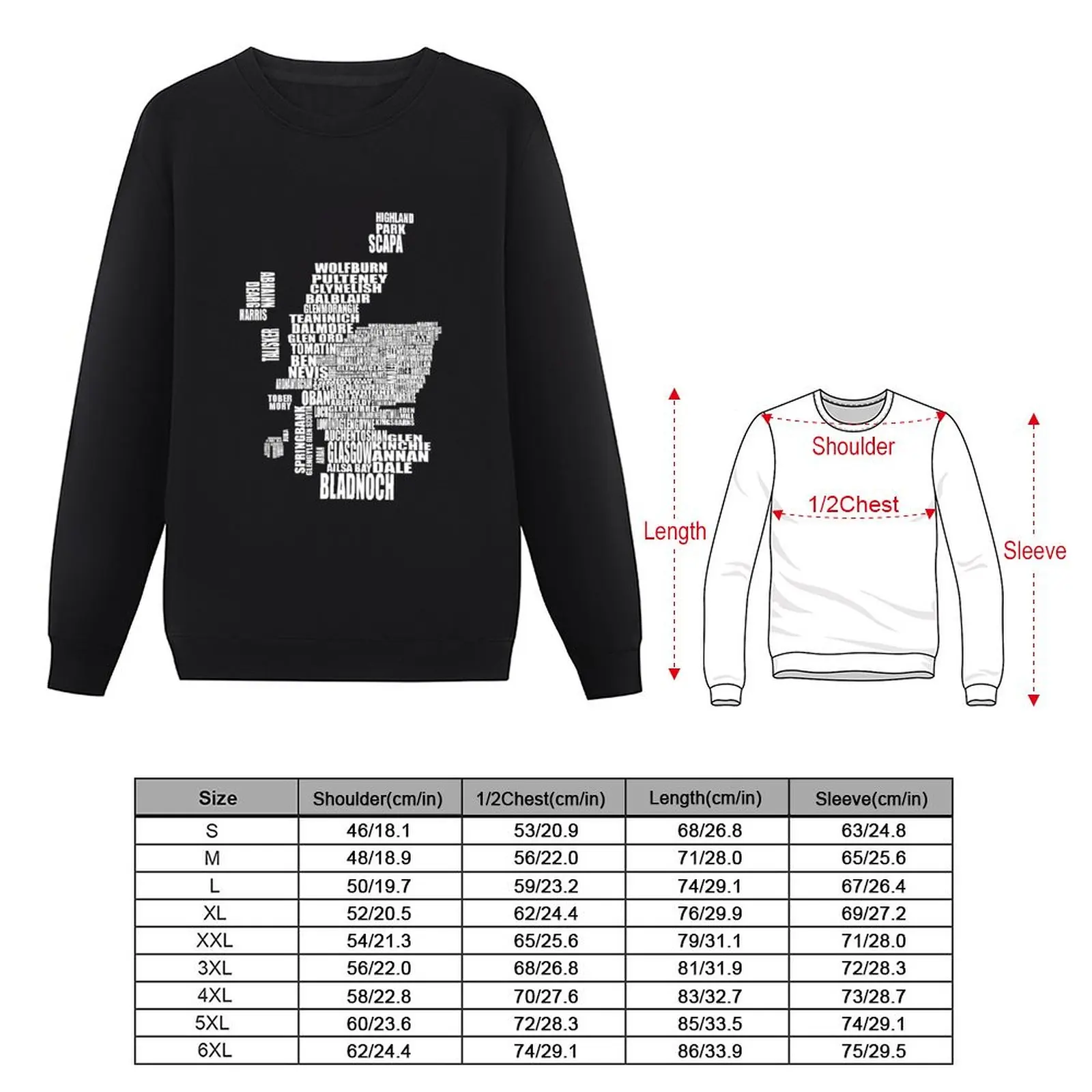 Distillery Map of Scotland Sweatshirt mens clothes men's sweat-shirt set winter clothes new hoodies and sweatshirts