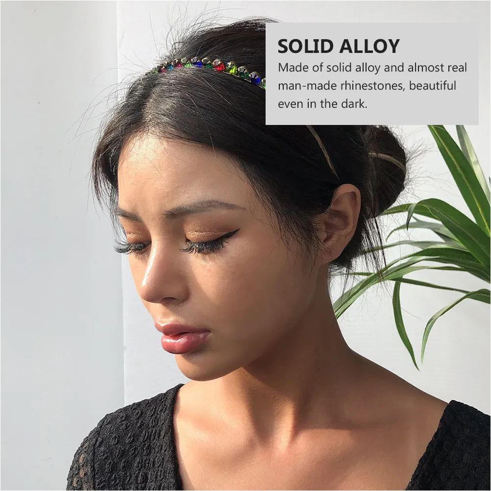 

Красочная повязка на голову со стразами, элегантный ободок из цельного сплава для выпускного вечера, вечеринки, свадьбы, танцев, модные аксессуары для волос для девочек и женщин