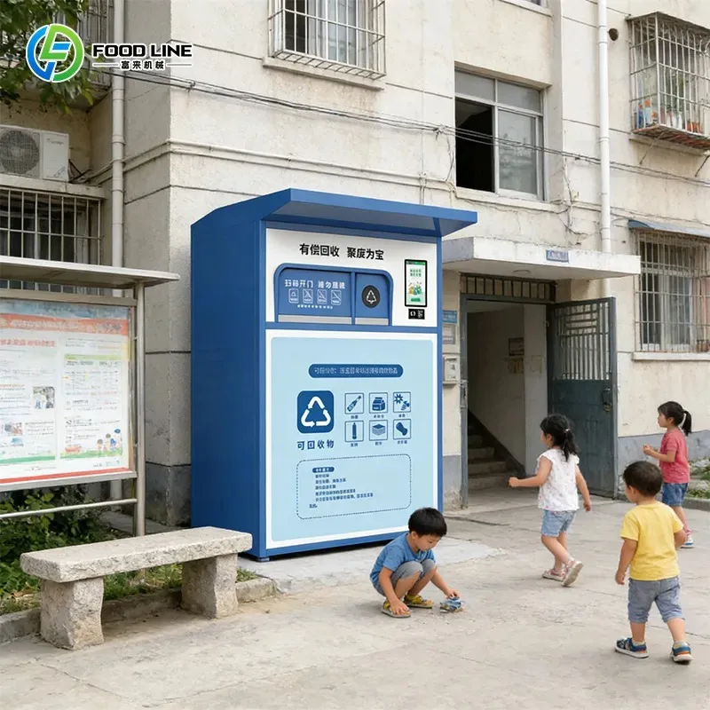 Commercial Weatherproof Automated Waste Collection Reverse Vending Machine