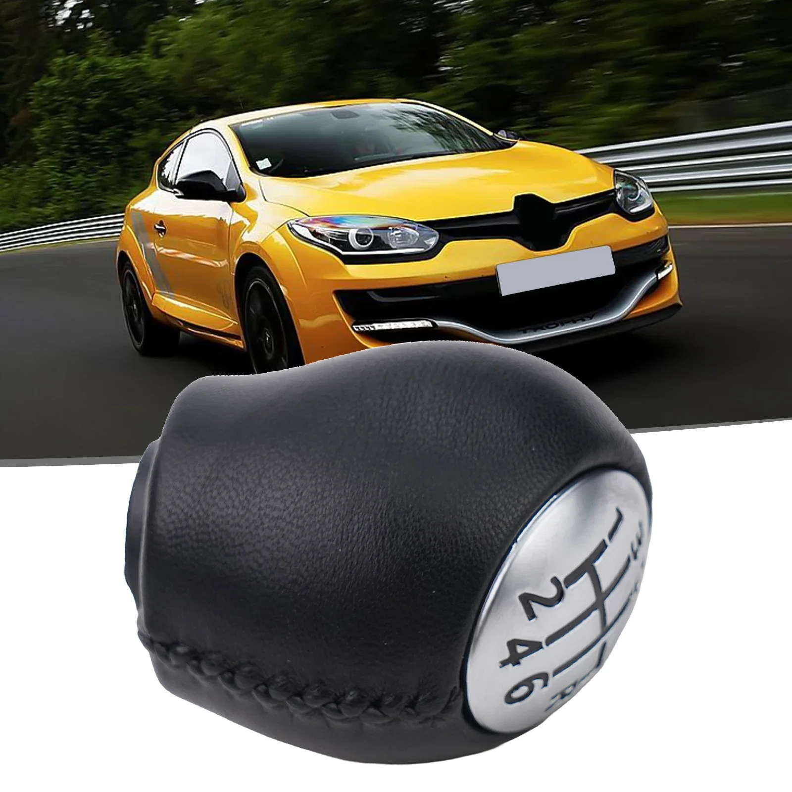 Gear Shift Knob Useful 6 Speed Replacement Safety Stylish 6+R 61mm Height Accessories Increase Friction Durable