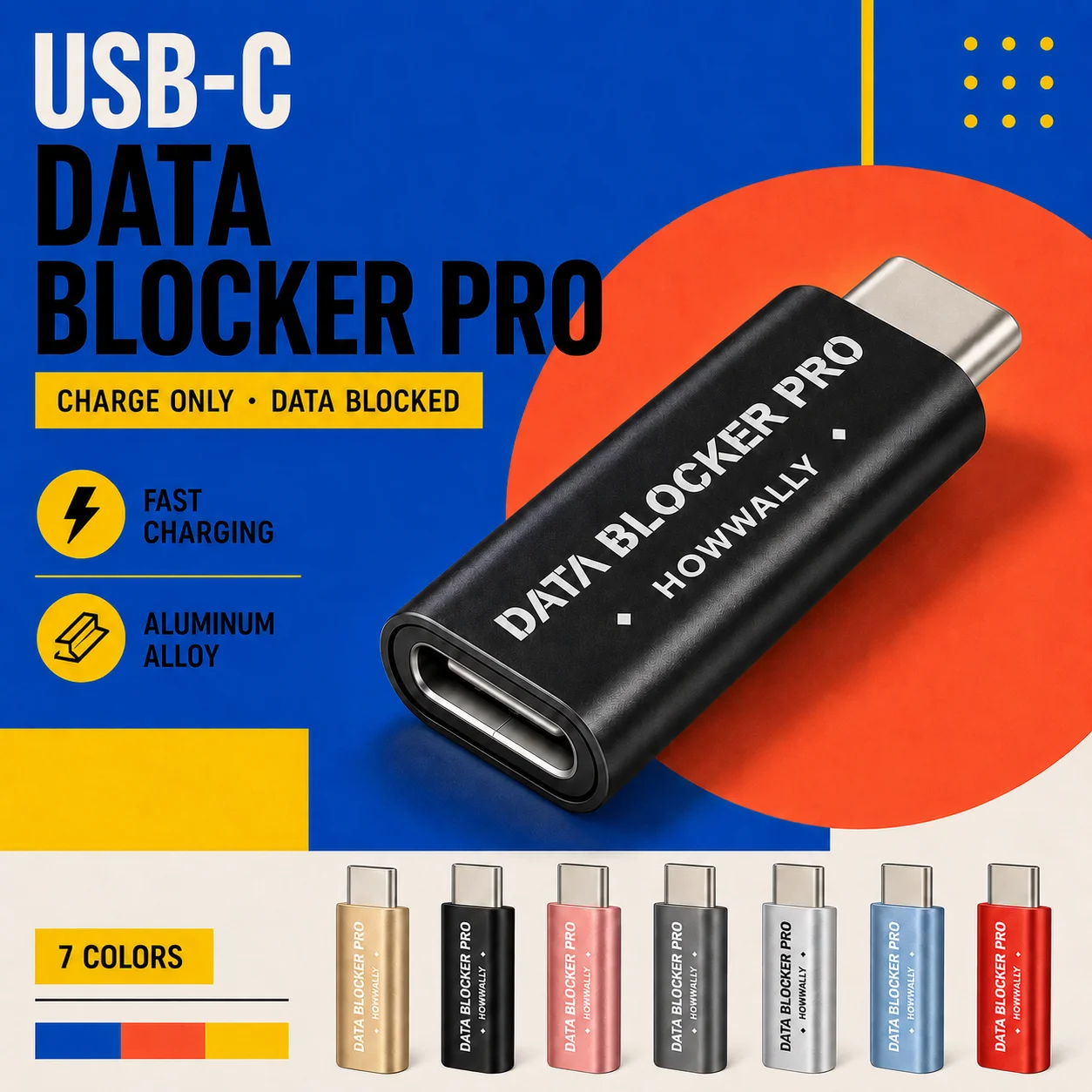 USB C Charging Connectors No Data Syncing Quick Charging USB Data Blocker Type-C Safety Data Interrupter Privacy Protection