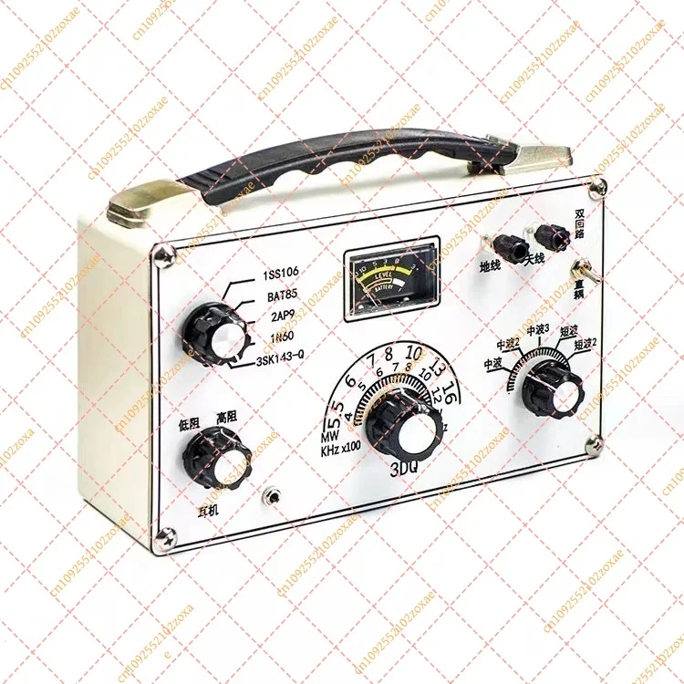 Adjustable Medium Short Wave Radio 5 Band Receiver White Panel 3DQ Diode Ore Crystal Detector Kit Vintage Style