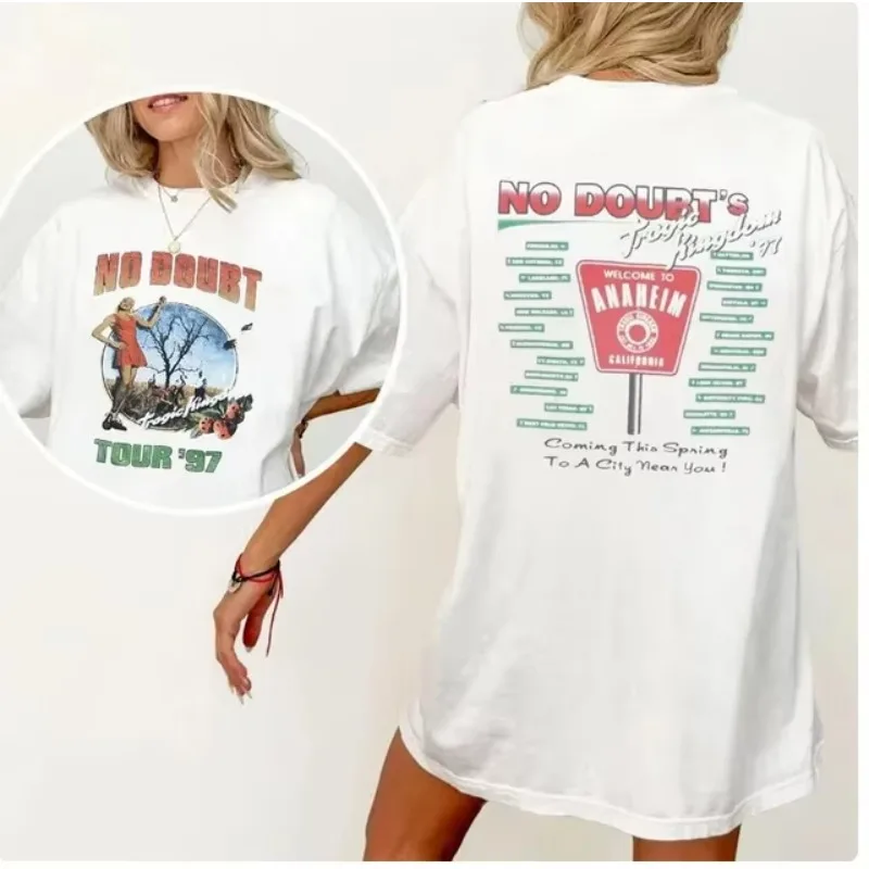 Retro rock band T-shirt, pure cotton couple style all season street wear shirt, 1997 
