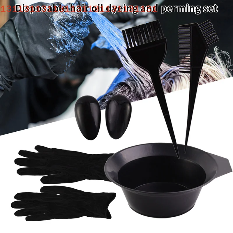 

5/7/9Pcs Hair Coloring Kits Home Salon Hair Dyeing Comb Hair Bowl Coloring Brush Cream Earcap Clips Cape Hair Styling Tool