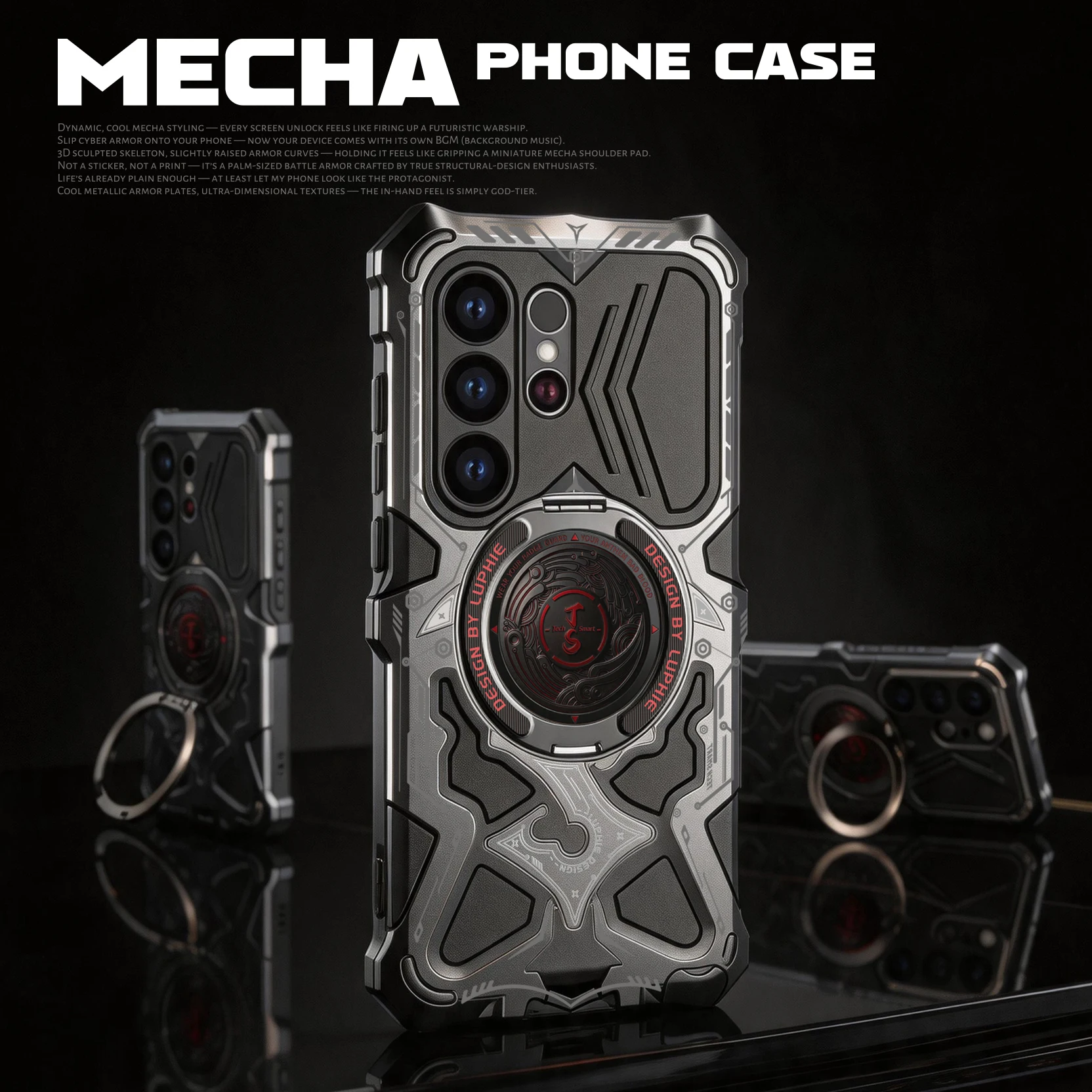 Luphie for Samsung Galaxy S26 Ultra Case with Magnetic Stand Built-in Kicstand Military-Grade Protection Rugged Phone Case