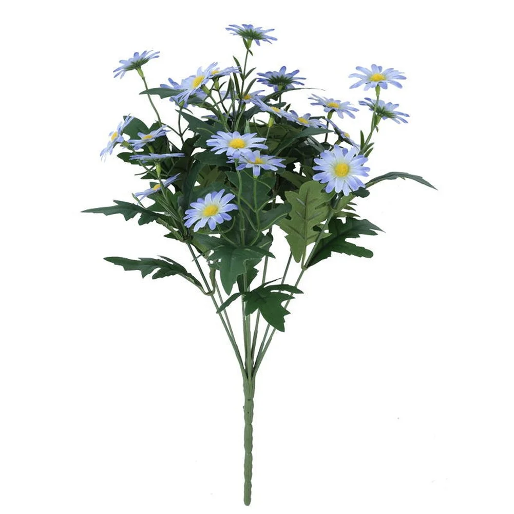 9 Head for daisy Artificial Flower Bouquet Silk Material Realistic Design for Home Garden Living Room Bedroom Office 35cm