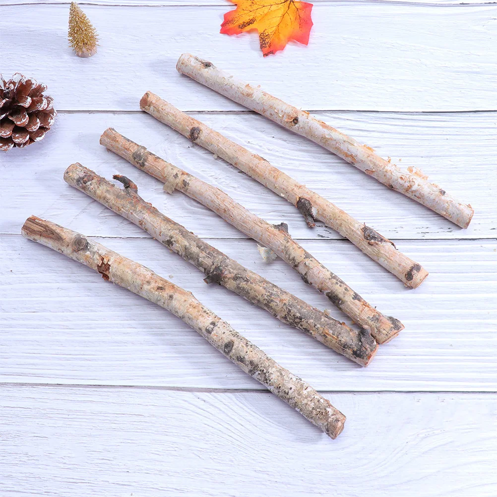 

40 Pcs Bark Stick Christmas Decorations Wood Logs for Vase Birch Tree Diy Wooden Branches Twig Sticks